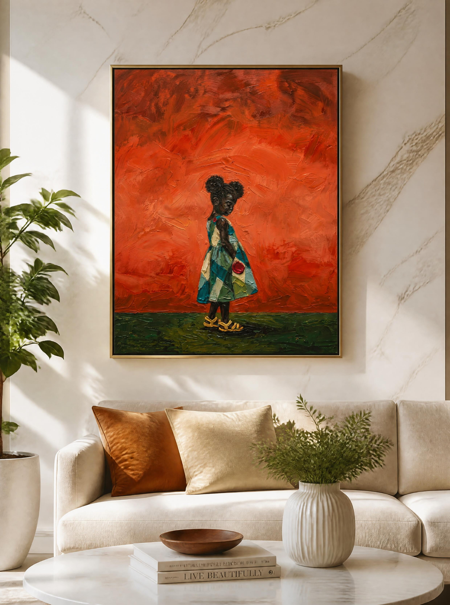 Patchwork Dreamer II - Little Girl Canvas