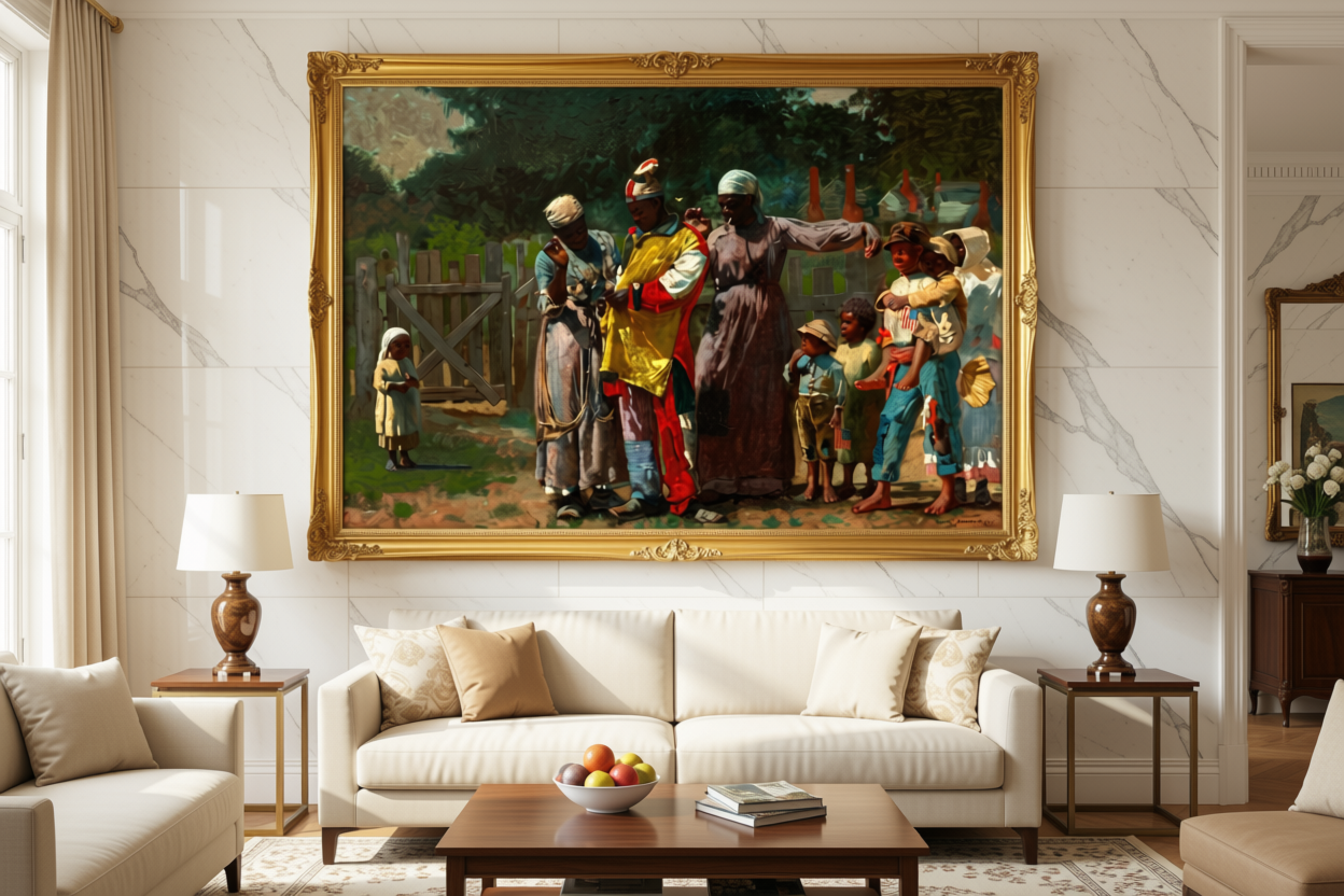 Dressing for the Carnival — Winslow Homer canvas print displayed on a wall (alternate view 2)