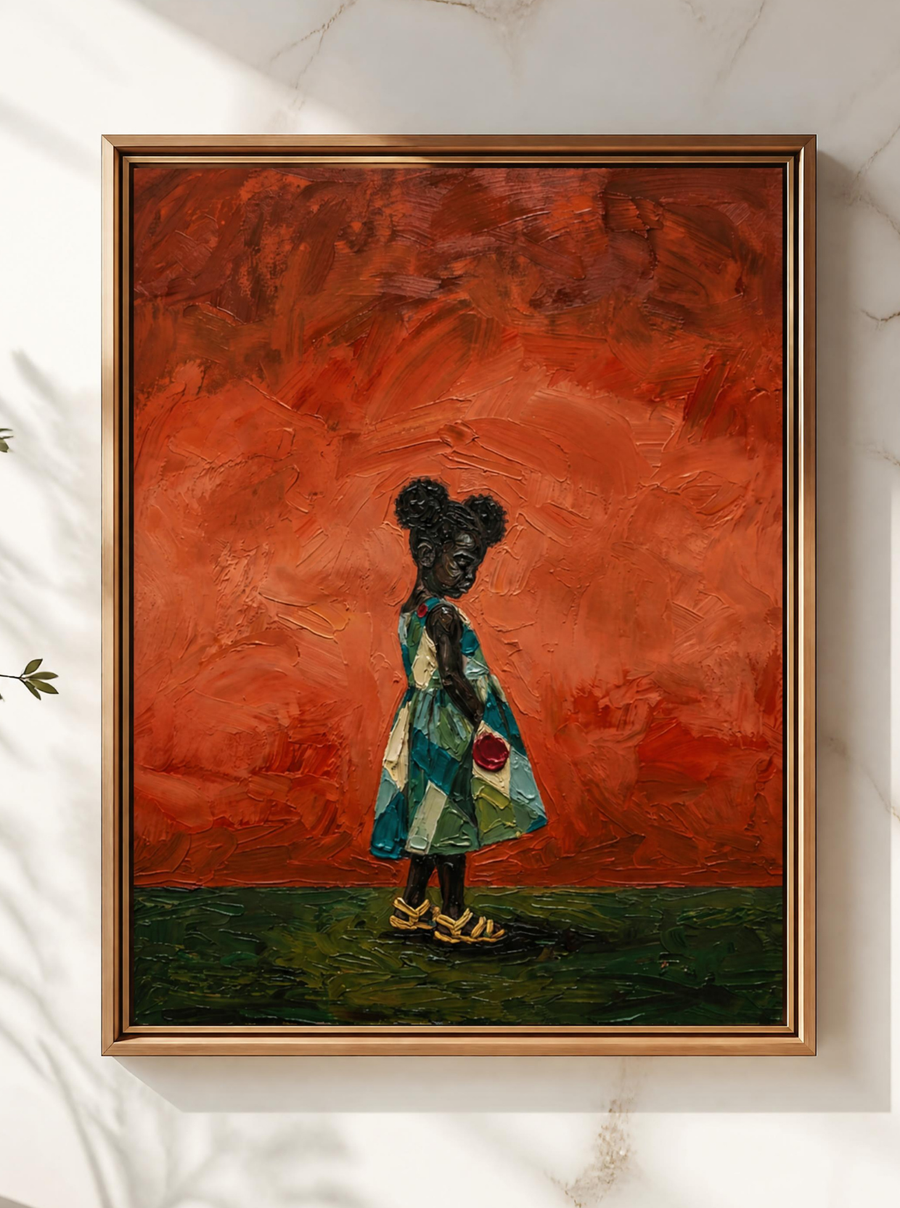 Patchwork Dreamer II - Little Girl Canvas