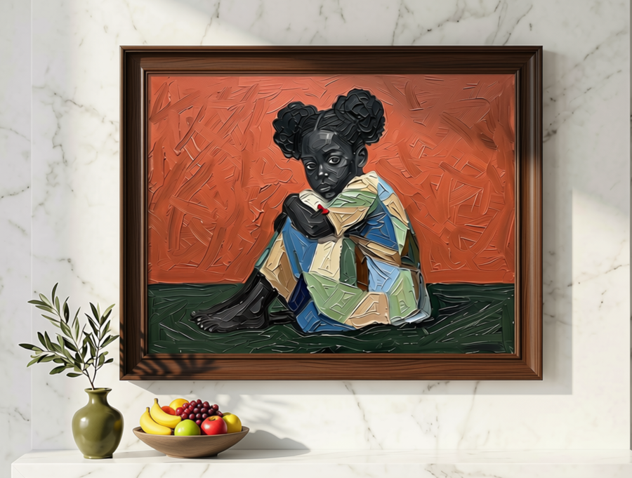 Patchwork Dreamer - Little Girl Canvas