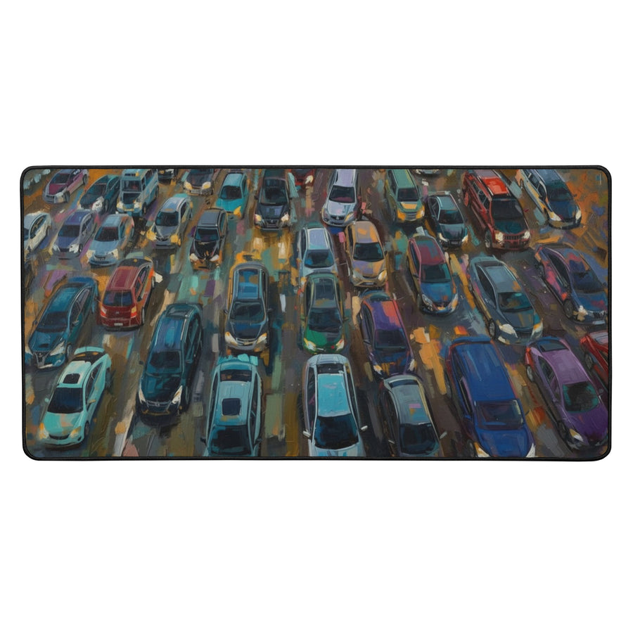 Lagos Traffic Desk Mat, 16x32 inch, on a desk