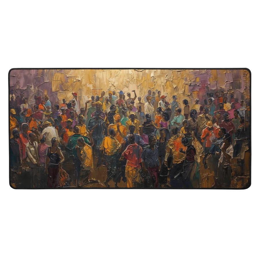 The Gathering Desk Mat, 16x32 inch, on a desk